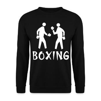 Boxen - Unisex Pullover - Schwarz - Vorne - Alina (178cm) & Michal (187cm)