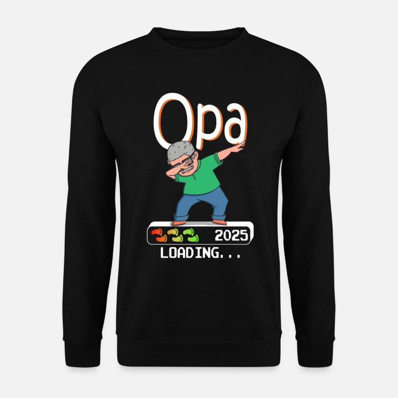 Grandpa-to-be 2025 loading future grandfather - Unisex Sweatshirt - black