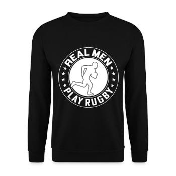 Joueur de rugby - Les vrais hommes jouent au rugby - Sweat-shirt Unisexe - noir - Devant - Alina (178cm) & Michal (187cm)