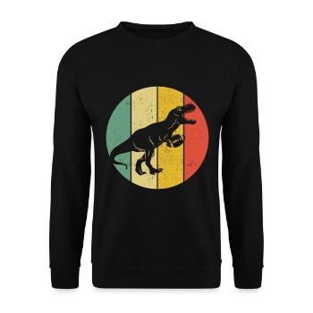 Rugby Player Dino Rugby Dinosaur Rugby Dino - Unisex Pullover - Schwarz - Vorne - Alina (178cm) & Michal (187cm)