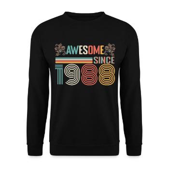 1988 anniversary since 1988 Vintage 1988 - Unisex Sweatshirt - black - Front - Alina (178cm) & Michal (187cm)