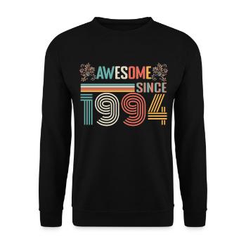 1994 anniversary since 1994 Vintage 1994 - Unisex Sweatshirt - black - Front - Alina (178cm) & Michal (187cm)