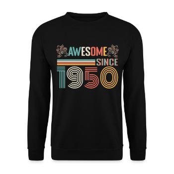 1950 anniversary since 1950 Vintage 1950 - Unisex Sweatshirt - black - Front - Alina (178cm) & Michal (187cm)