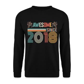 2018 anniversary since 2018 Vintage 2018 - Unisex Sweatshirt - black - Front - Alina (178cm) & Michal (187cm)
