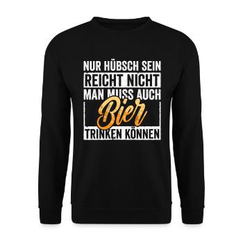 Bier Hübsch - Unisex Pullover - Schwarz - Vorne - Alina (178cm) & Michal (187cm)