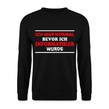 Informatiker Spruch Lustige Programmierer Geschenk - Unisex Pullover - Schwarz - Vorne - Alina (178cm) & Michal (187cm)