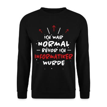 Informatiker Spruch Lustige Programmierer Geschenk - Unisex Pullover - Schwarz - Vorne - Alina (178cm) & Michal (187cm)