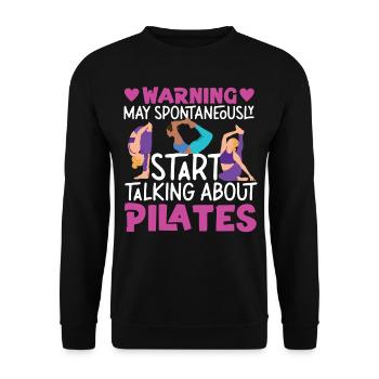 Avertissement de l’instructeur de Pilates - Sweat-shirt Unisexe - noir - Devant - Alina (178cm) & Michal (187cm)
