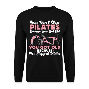 Pilates Instructor Teacher Retired - Unisex Sweatshirt - black - Front - Alina (178cm) & Michal (187cm)