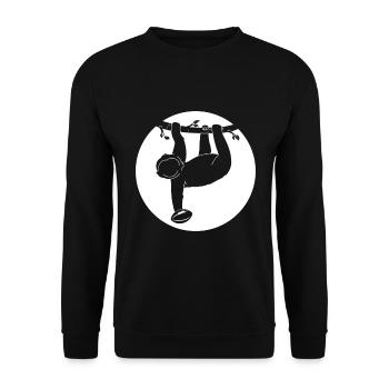 Rugby Player Sloth Rugby Sloth Rugby Sloth - Unisex Pullover - Schwarz - Vorne - Alina (178cm) & Michal (187cm)