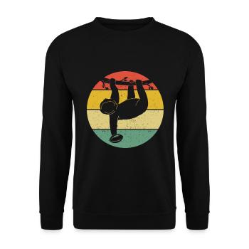 Rugby Sloth Rugby Sloth Rugby Player Sloth - Unisex Pullover - Schwarz - Vorne - Alina (178cm) & Michal (187cm)