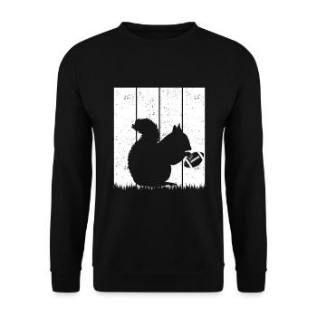 Rugby Player Squirrel Rugby Squirrel Rugby Squirre - Unisex Pullover - Schwarz - Vorne - Alina (178cm) & Michal (187cm)