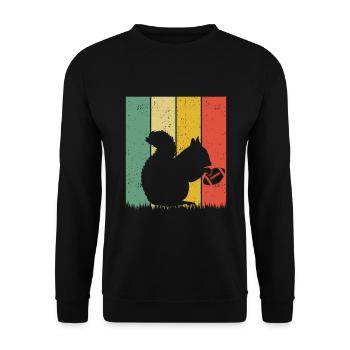 Écureuil de rugby Écureuil de rugby Joueur de rugby Écureuil - Sweat-shirt Unisexe - noir - Devant - Alina (178cm) & Michal (187cm)