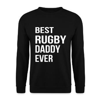 Rugby Dad Rugby Daddy - Best Rugby Daddy Ever - Unisex Sweatshirt - black - Front - Alina (178cm) & Michal (187cm)
