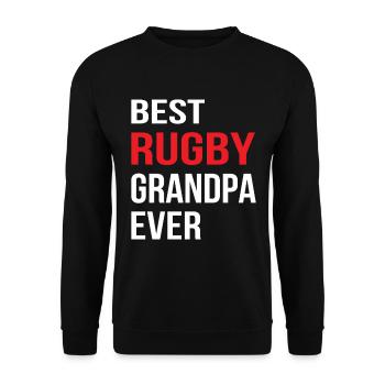 Best Rugby Grandpa Ever - Rugby Grandpa Rugby - Unisex Pullover - Schwarz - Vorne - Alina (178cm) & Michal (187cm)