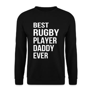 Best Rugby Player Daddy Ever - Rugby Daddy - Unisex Sweatshirt - black - Front - Alina (178cm) & Michal (187cm)
