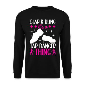 Stepptanz Stepptänzer - Unisex Pullover - Schwarz - Vorne - Alina (178cm) & Michal (187cm)