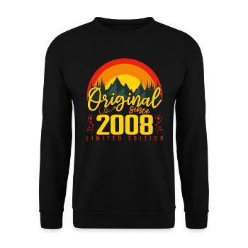 Birthday 2008 Birthday born in 2008 gift - Unisex Sweatshirt - black - Front - Alina (178cm) & Michal (187cm)