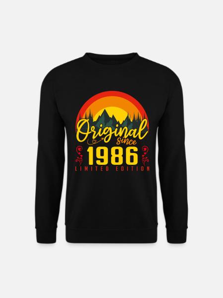 Anniversaire 1986 Anniversaire né en 1986 cadeau - Sweat-shirt Unisexe - noir