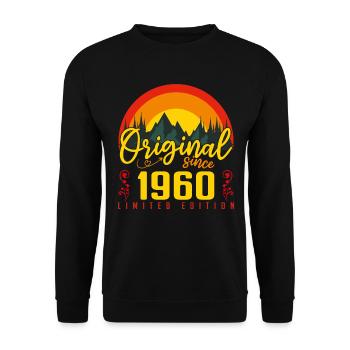 1960 Geburtstag Jahrgang 1960 Geburtstagsgeschenk - Unisex Pullover - Schwarz - Vorne - Alina (178cm) & Michal (187cm)