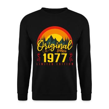 Geburtstag 1977 Geburtstag geboren 1977 Geschenk - Unisex Pullover - Schwarz - Vorne - Alina (178cm) & Michal (187cm)