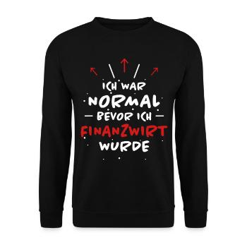 Finanzwirt Spruch Job Lustiges Finanzwirt Geschenk - Unisex Pullover - Schwarz - Vorne - Alina (178cm) & Michal (187cm)