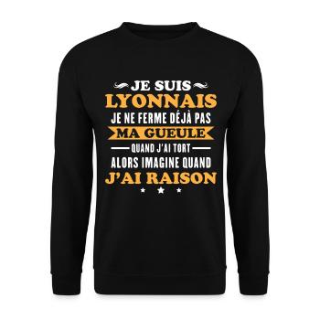 Humor Lyonnais Ich halte nicht den Mund - Unisex Pullover - Schwarz - Vorne - Alina (178cm) & Michal (187cm)