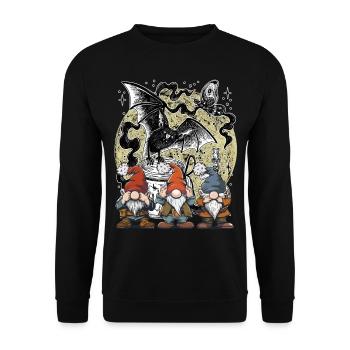 Bat Witching Hour Dwarves Magic Fairy Tale - Unisex Sweatshirt - black - Front - Alina (178cm) & Michal (187cm)