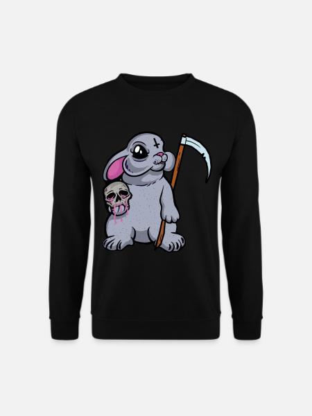 Satanisch Hase Sensenmann Tod Horror Halloween - Unisex Pullover - Schwarz