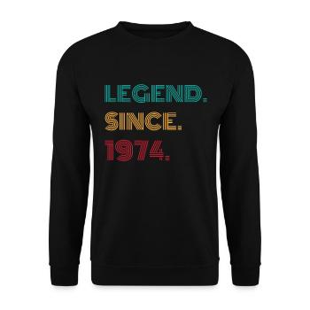 Légende depuis 1974 cadeau d’anniversaire - Sweat-shirt Unisexe - noir - Devant - Alina (178cm) & Michal (187cm)