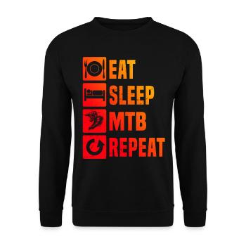 Radfahren Mountainbiker Radsport MTB Radfahrer - Unisex Pullover - Schwarz - Vorne - Alina (178cm) & Michal (187cm)
