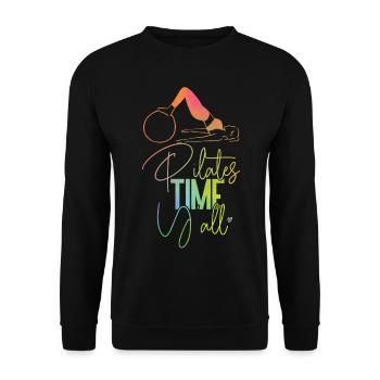 Instructeur de Pilates Professeur Fille - Sweat-shirt Unisexe - noir - Devant - Alina (178cm) & Michal (187cm)