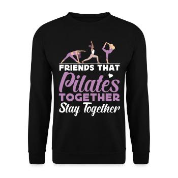 Pilates Instructor Teacher Friends - Unisex Sweatshirt - black - Front - Alina (178cm) & Michal (187cm)