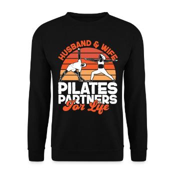 Pilates Instructor Teacher Husband - Unisex Sweatshirt - black - Front - Alina (178cm) & Michal (187cm)