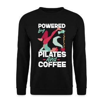 Pilates Instructor Teacher Coffee - Unisex Sweatshirt - black - Front - Alina (178cm) & Michal (187cm)