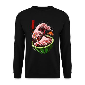 Kanagawa Japan Wassermelone - Unisex Pullover - Schwarz - Vorne - Alina (178cm) & Michal (187cm)