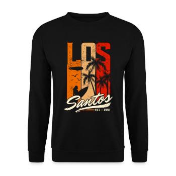 Los Santos Est 1992 - Sonnenuntergang - Unisex Pullover - Schwarz - Vorne - Alina (178cm) & Michal (187cm)