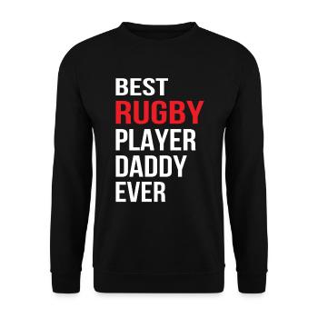 Best Rugby Player Daddy Ever - Rugby Player Daddy - Unisex Sweatshirt - black - Front - Alina (178cm) & Michal (187cm)
