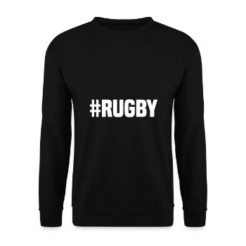 #Rugby - Rugby Player Rugby - Unisex Pullover - Schwarz - Vorne - Alina (178cm) & Michal (187cm)