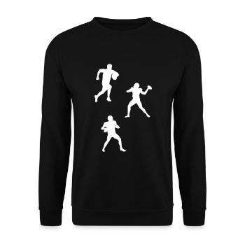 Silhouette de joueur de rugby Silhouette de rugby - Sweat-shirt Unisexe - noir - Devant - Alina (178cm) & Michal (187cm)