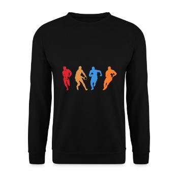 Rugby Player Silhouettes Rugby Silhouette Rugby - Unisex Sweatshirt - black - Front - Alina (178cm) & Michal (187cm)