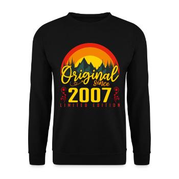 Birthday 2007 Birthday Born in 2007 Gift - Unisex Sweatshirt - black - Front - Alina (178cm) & Michal (187cm)