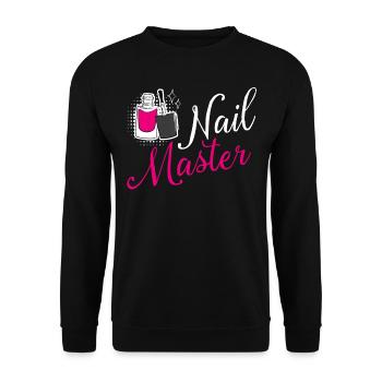 Maître des ongles Manucure Tech Artiste Polonais Drôle - Sweat-shirt Unisexe - noir - Devant - Alina (178cm) & Michal (187cm)