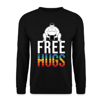 Sumo Lutteur Gratuit Câlins Lutte Japon Rétro - Sweat-shirt Unisexe - noir - Devant - Alina (178cm) & Michal (187cm)
