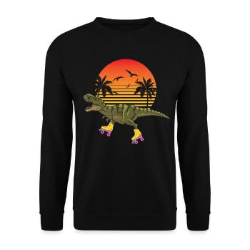 Trex Roller Skate Derby Beach 80s California - Unisex Sweatshirt - black - Front - Alina (178cm) & Michal (187cm)