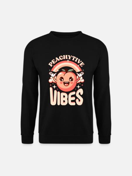 Pfirsich-Pfirsich-Vibes - Unisex Pullover - Schwarz