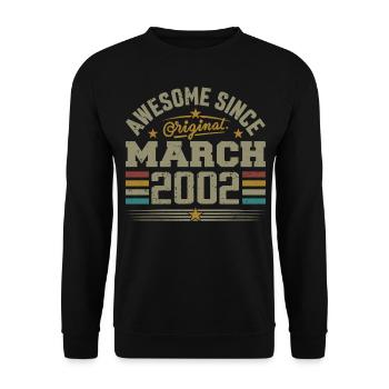 März 2002 Geburtstag Vintage Geschenkidee 2002 - Unisex Pullover - Schwarz - Vorne - Alina (178cm) & Michal (187cm)