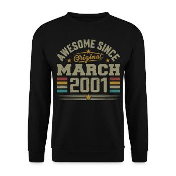 März 2001 Geburtstag Vintage Geschenkidee 2001 - Unisex Pullover - Schwarz - Vorne - Alina (178cm) & Michal (187cm)