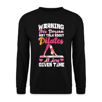 Avertissement de l’instructeur de Pilates - Sweat-shirt Unisexe - noir - Devant - Alina (178cm) & Michal (187cm)