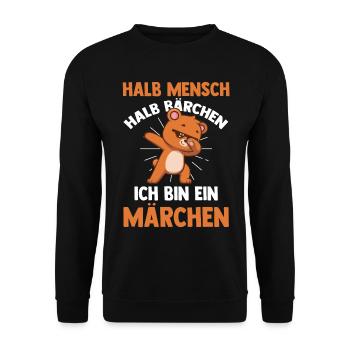 Mi-humain, mi-ours - Sweat-shirt Unisexe - noir - Devant - Alina (178cm) & Michal (187cm)